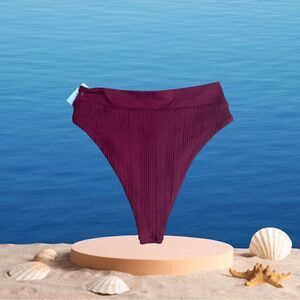 L*Space Bikini Bottom Burgundy Bitsy Cut Size S/P NWT